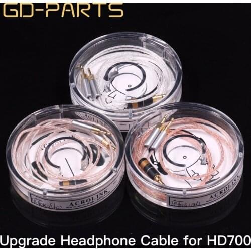 GD-PARTS 1.2m Headphone Upgrade Cable PTFE Silver OCC Headset Wire 5N Earphone Cable For Hifi HD700 8 Cores 7 Strandsx0.1mm