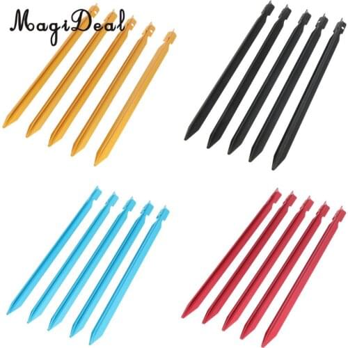 5pcs Camping Awning Tent Rope Stake Aluminum Alloy Pegs Metal Trip Nail 23cm Long