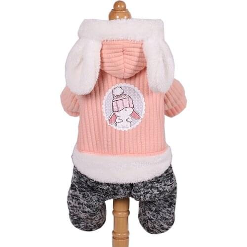 Overalls for Dogs Winter Warm Puppy Clothes Dog Jumpsuit Bunny Cartoon Costume for Pets