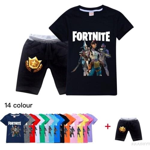 Fortnites Boys Clothes Set Summer Kids Pants T Shirt Cartoon Shorts Boys Girls Outfit Sport Suit Children Clothing Sets