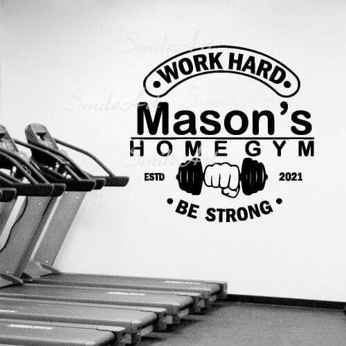 Colorful Custom Name Gym Vinyl Wall Sticker Home Decor Stikers Decor Living Room Bedroom Removable Wall Art Decal