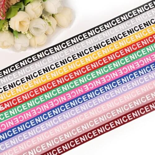 10 Yards "Nice" 10mm Grosgrain Ribbon Webbing Accessories for DIY Bow Lace Gift Packing and Apparel Sewing Wedding Party Decor