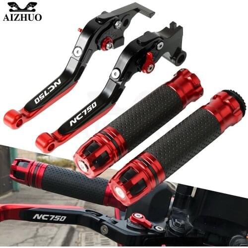 Motorcycle NC750 Brake Clutch Lever CNC Adjustable Extendable+Handle Grips Handlebar For HONDA NC750 S X NC750S NC750X 2014 2015