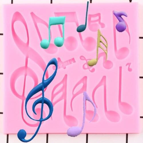 Music Silicone Molds Musical Notes Cupcake Topper Fondant Cake Decorating Tools Polymer Clay Candy Chocolate Gumpaste Moulds