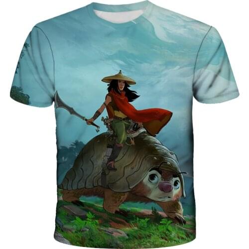 3D-Printed 2021 New Cartoon Summer Raya And The Last Dragon Raya T-Shirt Kids Boy/Girl Short-Sleeved Anime Tops