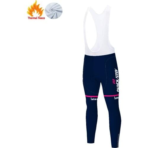 QUICK STEP team cycling pants 2021 bike trousers winter Thermal fleece cycling tights men 9D Pad pantalones bicicleta