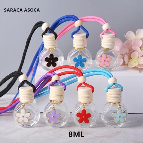 Wholesale and Retail 8ML 10ML Car Perfume Pendant Empty Glass Perfume Bottles car accessories