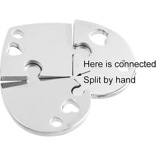 100% Stainless Steel Jigsaw Puzzle Charm Pendant Charme 3 In 1 Heart Tag Best Friend Charms High Polished Wholesale 10pcs