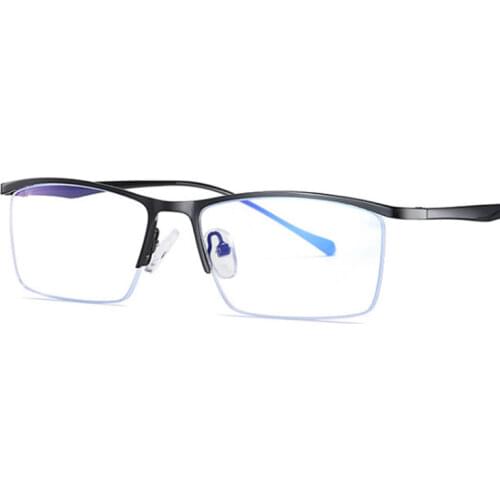 Half Frame Titanium Alloy Optical Frames Men Women Ultralight Fashion Computer Anti-Blue Light Glasses 50197