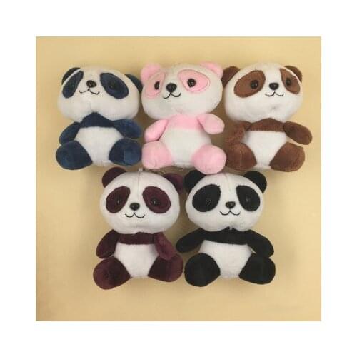 Cute 10CM Approx. Panda Plush TOY DOLL ; Gift small pendant Stuffed Plush Toy , animal dolls