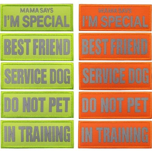 IN TRAINING SERVICE DOG Reflective IR Emblem Hook Fastener Patch Badge Velcro Morale Sew On Patches Badge for Dog Harness & Vest