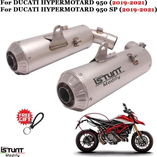 For Ducati Hypermotard 950 Motorcycle Double Exhaust Muffler Link Pipe for Ducati Hypermotard 950 SP Double hole Exhasut Pipe
