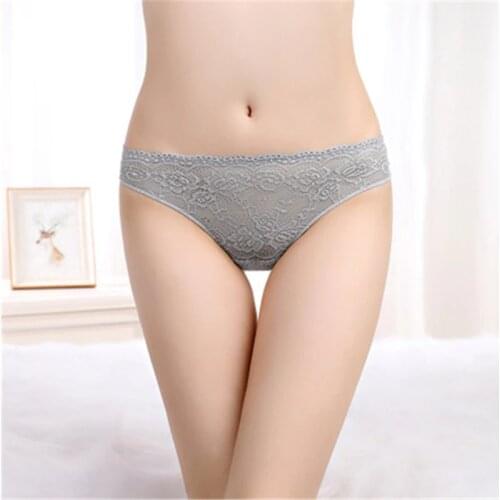 New Sexy Lace Panties Floral Panties Female Cotton Lace Girl Panties Breathable Briefs Teen Low Waist Transparent Underwear