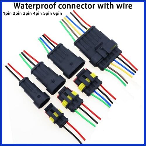 Flame retardancy 1 set 1P 2P 3P 4P 5P 6P way Sealed waterproof automotive Wire Connector Plug Car Motorcycle HID auto connector