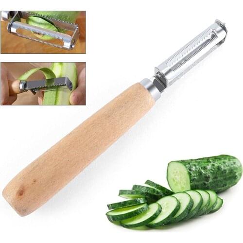 High Quality Wood Handle Stainless Steel Potato Cucumber Carrot Grater Peeler Vegetable Fruit Peeler Slicer Parer Gadgets Tools