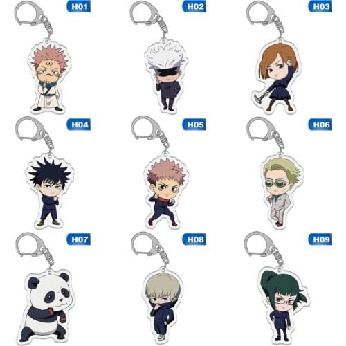 Japan Anime Cartoon Keychains Jujutsu Kaisen Action Figure Acrylic Keychain Pendant Chain Fashion Jewelry Key Ring Gift