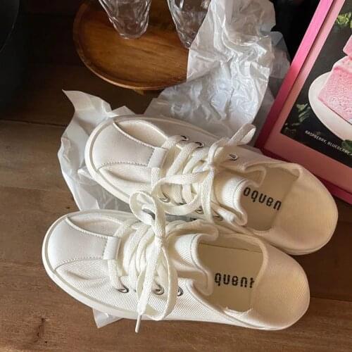 Cute Comfort White Espadrilles Canvas Shoes Ladies Platform Lace Up Harajuku Sneakers Women Fashion Casual Flats Pink 2021 New
