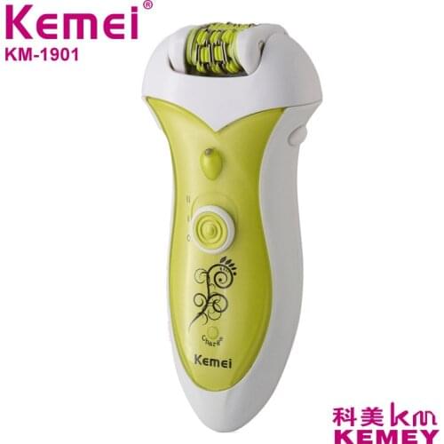 Kemei KM-1901 2 in 1 Rechargeable Electric Shaver Lady Epilator Hair Removal for Women Bikini Underarm Armpit