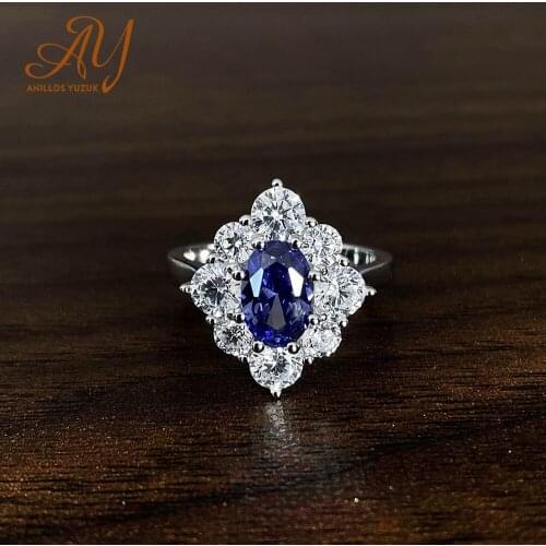 Anillos Yuzuk Vintage 100% 925 Sterling Silver Blue Sapphire Gemstone Wedding Engagement Party Women Ring Fine Jewelry Wholesale