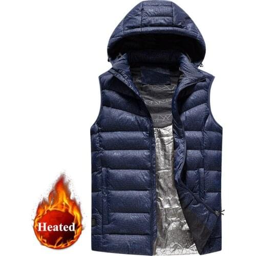 Hiking Winter Electric Heated Inner Vest Heating Sleevless Jacket Slim Fit Outerwear Heating Coats for Hunting Fishing Riding