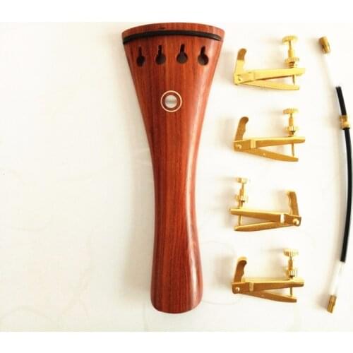 1pcs high quality rosewood Viola Tailpiece fixed golden fine tuners Tail gut viola accessories