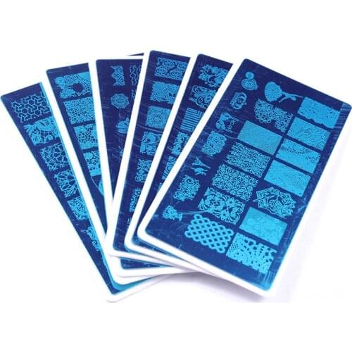 10Pcs Nail Stamping Image BC 11-20 Palte+White Plastic Holder New Fashion Combination Nail Art Image Template