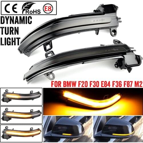 2PCS For BMW F20 F21 F22 F33 F34 X1 E84 F36 F87 M2 1 2 3 4 Series Dynamic Blinker Turn Signal LED Mirror Light