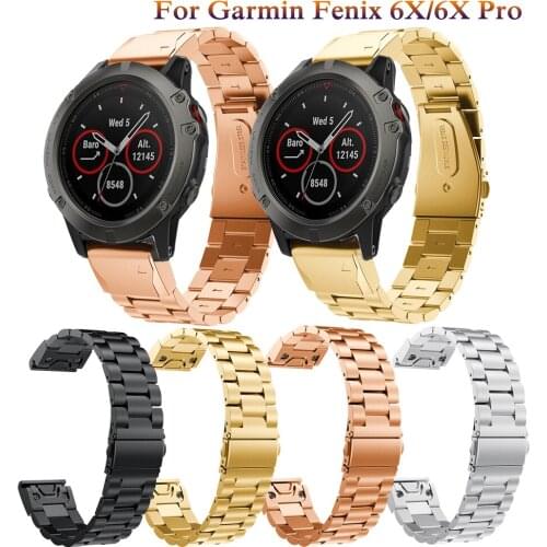 26mm Stainless Steel Watchband Strap for Garmin Fenix6X 6XPro 5X 3 3HR Smart Bracelet Bands classic Replacement Wristband Correa