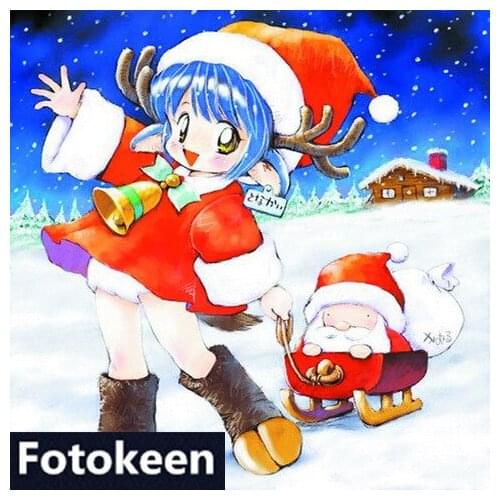 5ft x 7ft Hand Painted Christmas Tree snow vinyl backdrop Photography backdrop FS-175, Muslin christmas backdrops photography