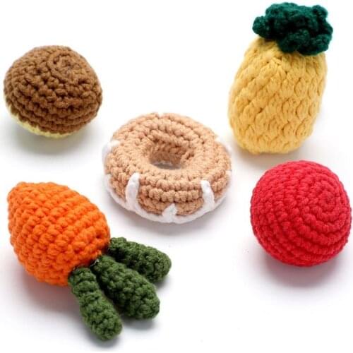 5PCS Catnip Toy Mix Pet Plush Toy Cat Toys Cute Cartoon Fruit Pattern Cat Interactive Toys With Catnip