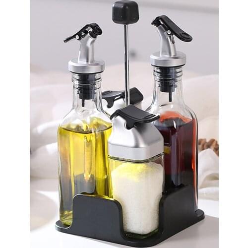 5 Pieces Set Cooking Seasoning Oil Bottle Sauce Bottle Glass Storage Bottles For Oil And Vinegar Creative Oil Dispenser