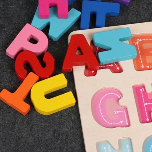 Baby Early Education Intelligence Development Alphabet ABC Numbers Wooden Puzzles Board Educational Children Toy Learning Gift