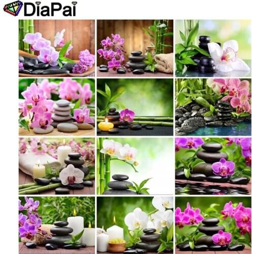 DIAPAI 5D DIY Diamond Painting 100% Full Square/Round Drill "Stone candle flower" 3D Embroidery Cross Stitch Home Decor