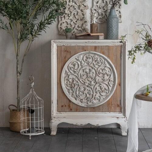 American Retro Cabinets Living Room Carved Small Side Bedroom Drawers Homestay Lockers Creative Decorative Storage