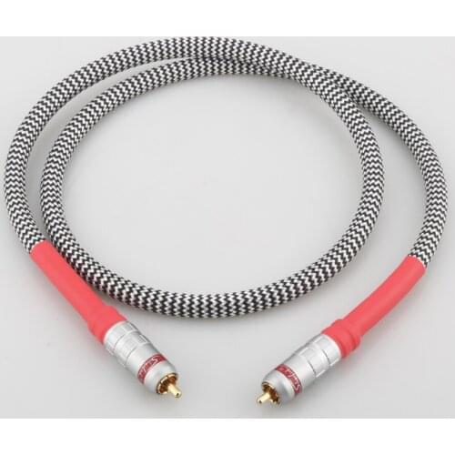 Audiocrast 75 ohm RCA coaxial cable fever grade digital audio cable subwoofer signal Wires Connectors Jack High-End