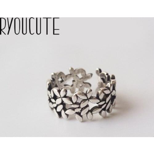 Bohemian Vintage Silver Color Large Leaf Branch Rings For Women Gifts Girls Open Retro Antique Rings Wedding Jewelry