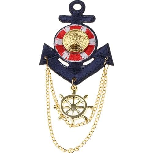 Fashion Clothing Costume Brooches Pin Vintage British style Decoration Navy Anchor Brooch Badge