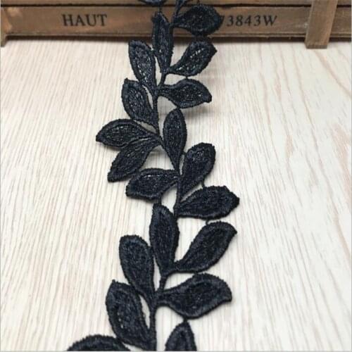 Black white Leaf Lace Trim Lace Ribbon For Garment Sewing Accessories Applique Crafts Trimming