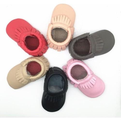 Baby Infant Toddler Shoes Slip-on Soft Sole Leather Moccasins Pre-Walkers