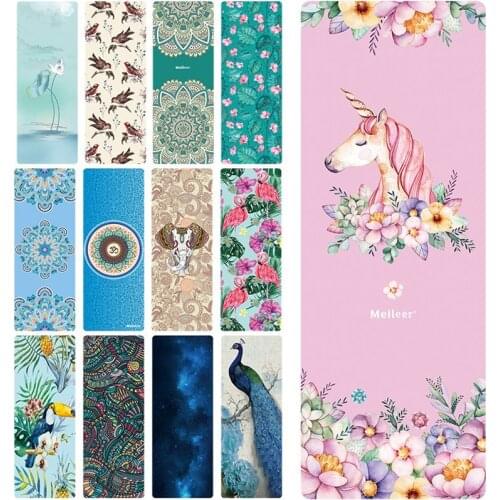 Eco-Friendly Non-Slip Yoga Towel Suede Unicorn Print Fitness Yoga Mats Machine Washable Pilates Floor Exercises Gym Ultralight