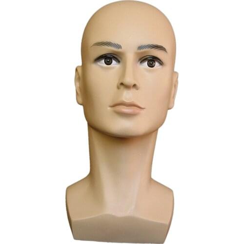 1Pcs Male Mannequin Head With Shoulders, Hat Display Wig Training Makeup Model Head