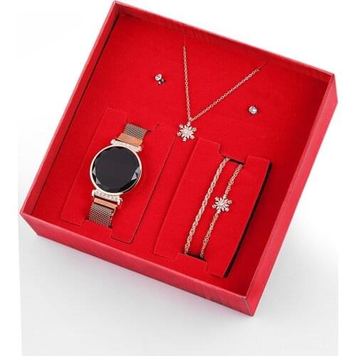 Touch Lady Wrist watch Necklace Bracelet Earring Set