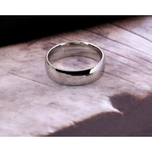 MANGOSKY 6mm Silver 316L Stainless Steel Rings Titanium Steel Rings For Women and Men