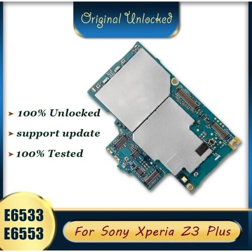 Dual sim For Sony Xperia Z3 Plus E6533 E6553 Motherboard Unlocked Logic Board For Sony Xperia Z3 Plus E6533 E6553 With Chips