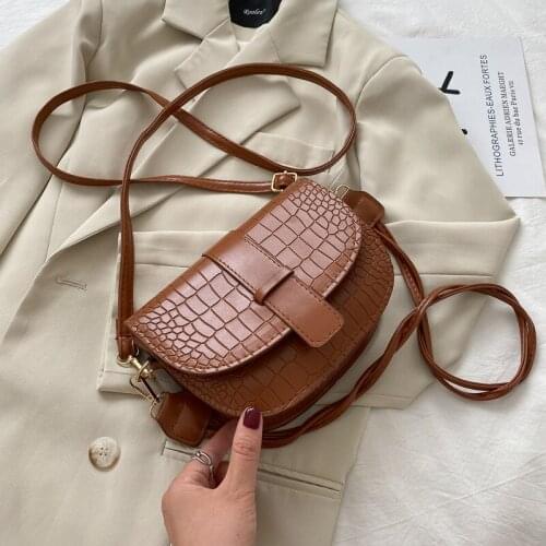 Fashion Texture Crocodile Pattern Saddle Bag Female 2020 New Celebrity Joker Shoulder Messenger Bag Tide Bag