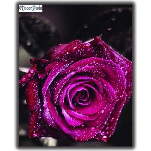 MOONCRESIN 5D Diy Diamond Embroidery Big Red Rose Diamond Mosaic Rhinestone Diamond Painting Cross Stitch Home Decoration Gifts