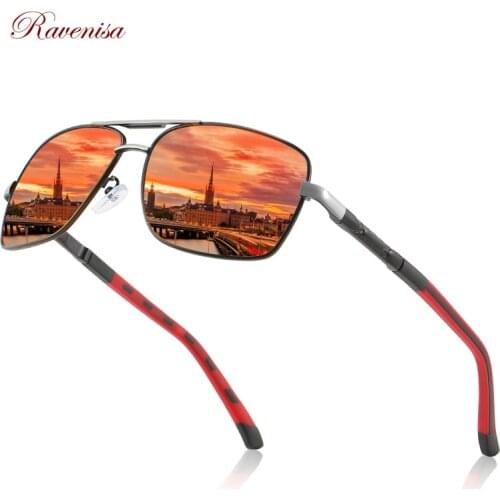 Ravenisa Aluminum Mens Sunglasses Polarized Lens Brand Design Temples Sun glasses Coating Mirror Glasses Oculos de sol 8742