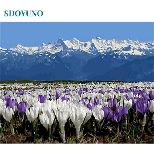 SDOYUNO 60x75cm Paint By Numbers Scenery DIY Oil Painting By Numbers On Canvas Frameless Digital Hand Painting Home Decor