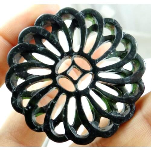 Natural China black green jades stone Lian tian jades hand-carved statue shilaiyuenzhuan amulet pendant necklace Jewelry Making