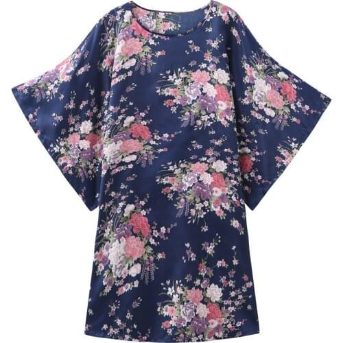 Oversize Nightgown Women Sleepdress Loose Satin Nightdress Home Dressing Gown Soft Sleepwear 3XL 4XL 5XL Homewear Loungewear